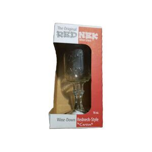 The Original Red Neck Wine Glass With Screw In Lid by Carson New in Box
